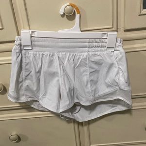 White Lululemon hotty hot shorts